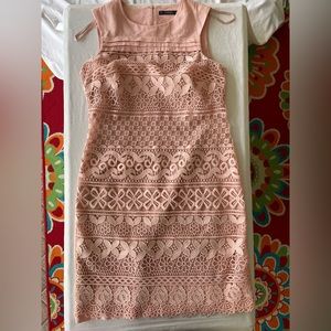 Light pink sleeveless lace front  dress